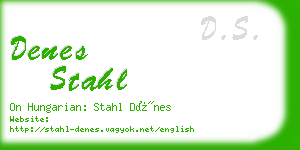 denes stahl business card